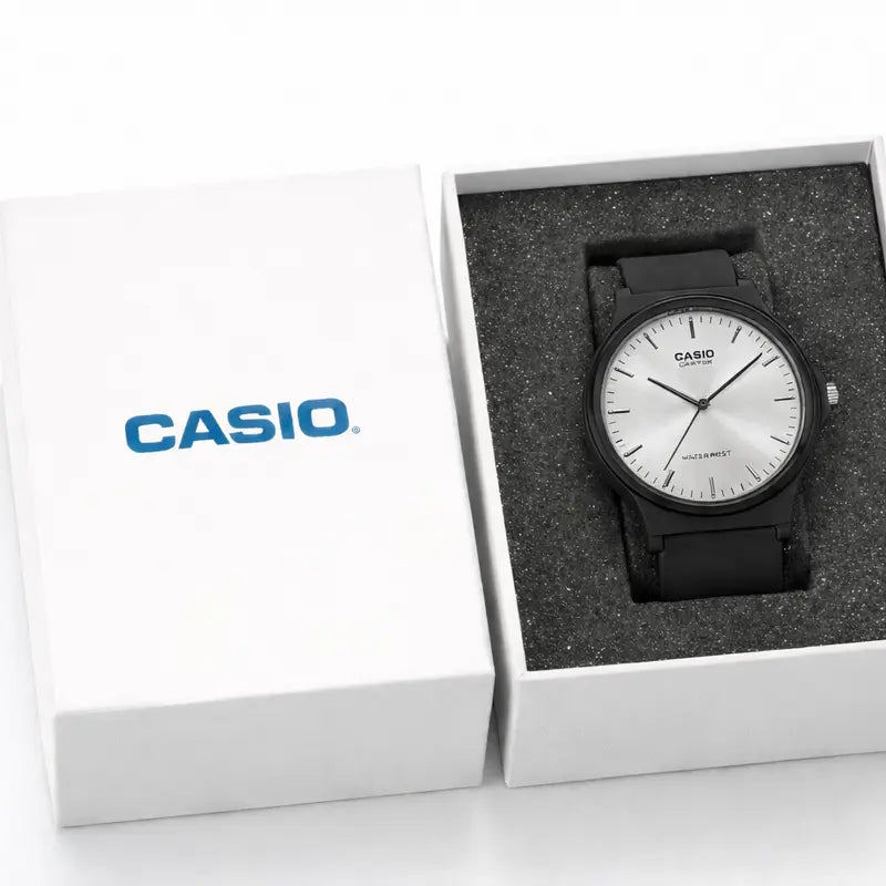Casio MQ-24 Black with White Dial