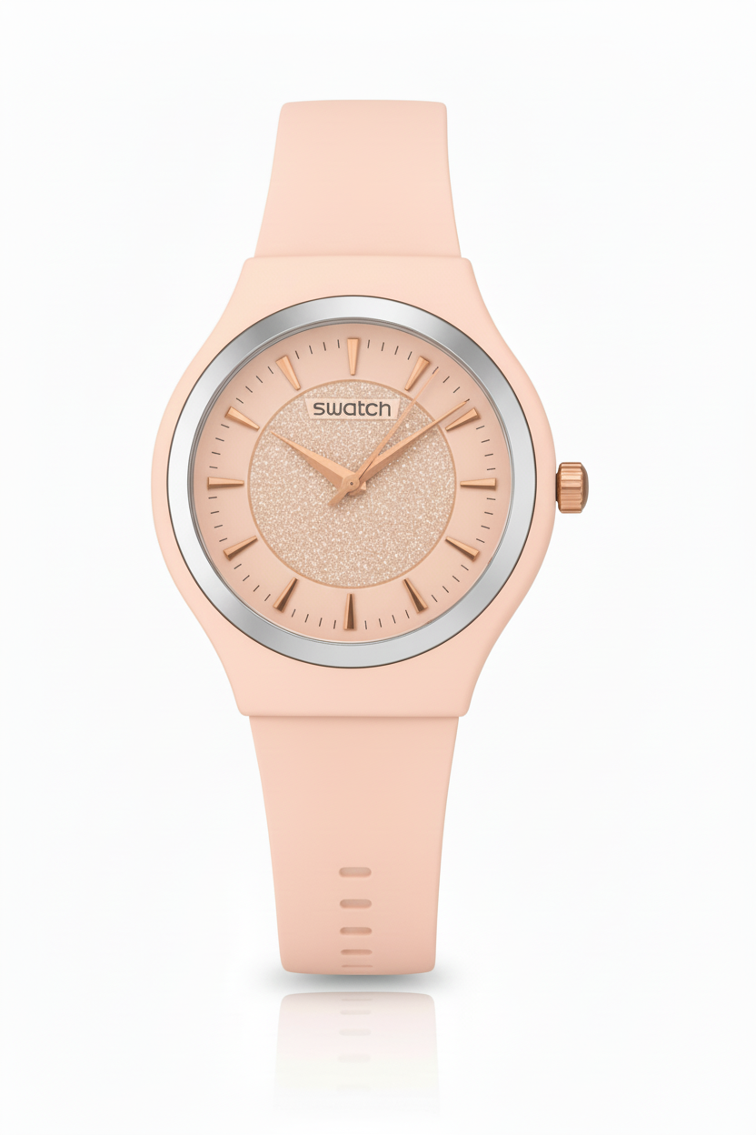 Swatch Lady Rose Gold Glitter