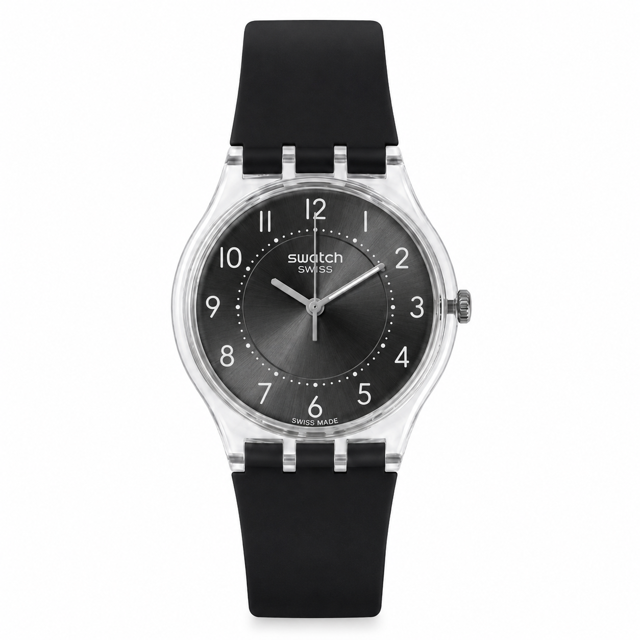 Montre tendance silicone noire – Style Swatch
