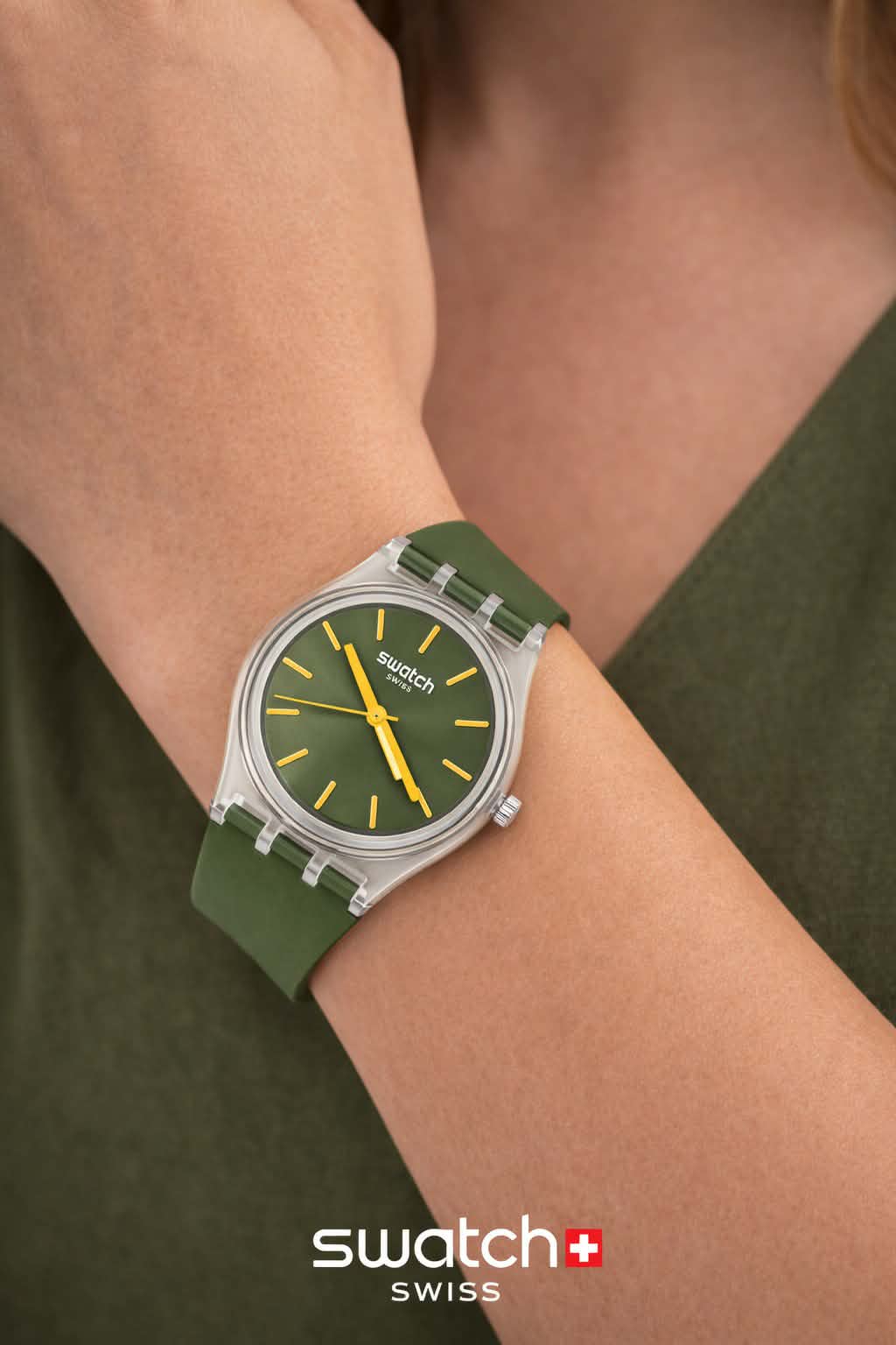 Swatch Green Minimal Swiss Watch