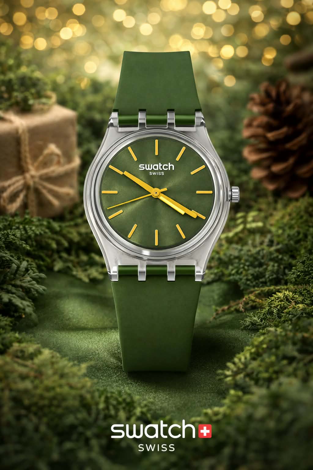 Swatch Green Minimal Swiss Watch